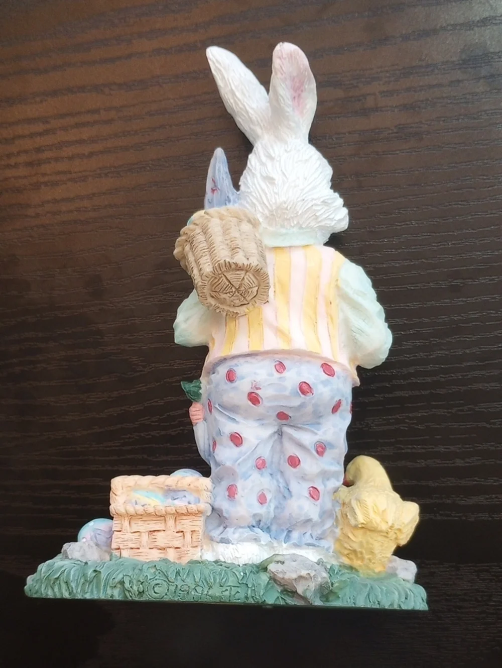 Vintage Bunny Rabbit Chicks Ceramic Figurines Pastel Multicolor Spring Summer